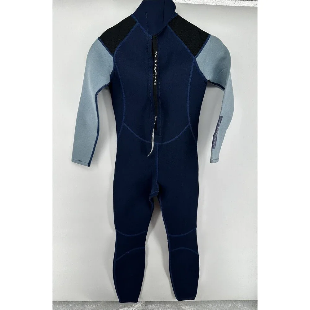 Dark Lightning Full Wetsuit for Kids Boys Girls Neoprene Thermal, Blue, 14